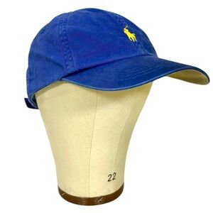 Polo Ralph Lauren Blue Yellow Pony Chino Baseball Cap